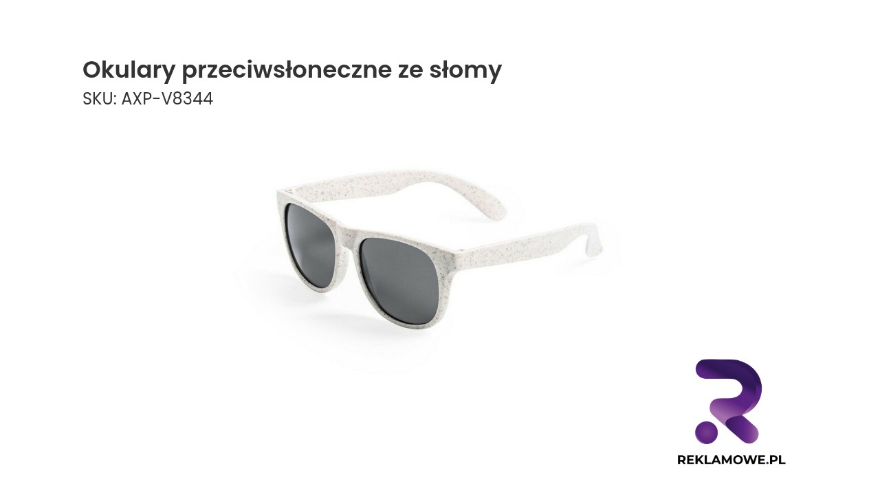 Okulary przeciwsłoneczne ze słomy pszenicznej Okulary przeciwsłoneczne wykonane ze słomy na białym tle